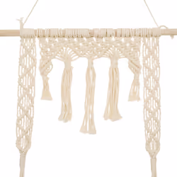 Etagère "Macrame" 60x20x80 blanc ivoire en bois