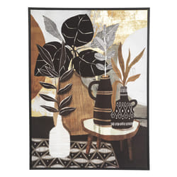 Toile imprimée encadrée flocon "Plante" 58x78cm