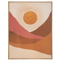 Toile imprimé encadrée "Soleil", bois, 58x78cm