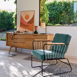 Toile imprimé encadrée "Soleil", bois, 58x78cm