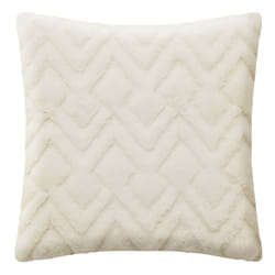 Coussin "Mara" 45x45cm, blanc en fourrure brodé