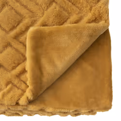 Plaid fourrure brodé "Mara" 180x230 ocre