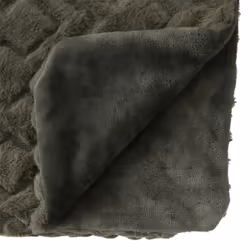 Plaid fourrure brodé "Mara" 180x230 vert kaki