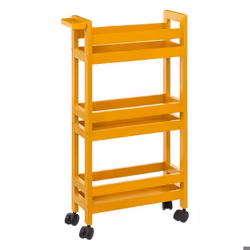 Desserte à roulettes - 5five - Colorama - Jaune moutarde - 3 niveaux - H 75 cm