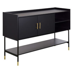 Buffet 2 portes "Tedy" bois et métal, noir