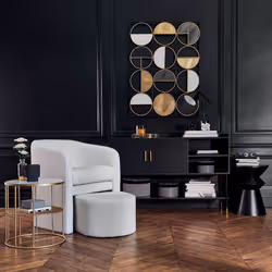 Buffet 2 portes "Tedy" bois et métal, noir