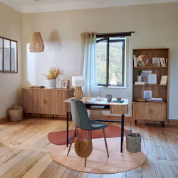 Lampe droite "Lila" naturel H40cm