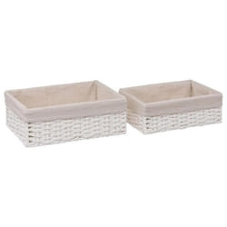 Lot de 2 Paniers de Rangement Cos 32cm Blanc