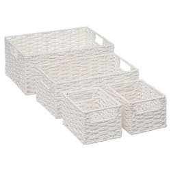 Lot de 4 Paniers de Rangement Costa 32cm Blanc
