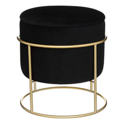 Pouf coffre "Eliane" en velour noir