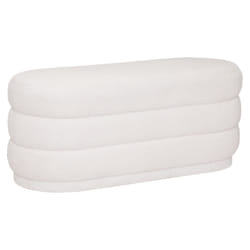 Banc "Sinan" bouclé blanc 100x40cm