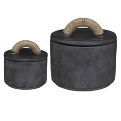 2 boîtes céramique "Ori" noir