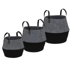 Panier "Soul" rond multicolore en coton x3