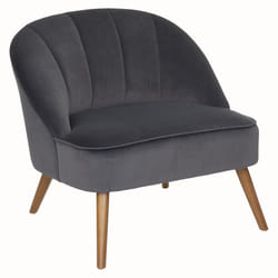 Fauteuil velours "Naova" P gris en bois