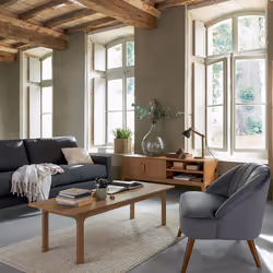 Fauteuil velours "Naova" P gris en bois