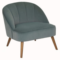 Fauteuil velours "Naova" P vert céladon en bois