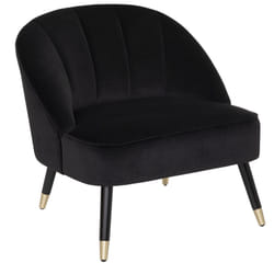 Fauteuil "Naova" en velours noir
