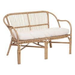 Banquette "Neta" 2 places en rotin blanc