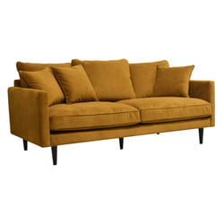 Canapé Candice 3 Places Jaune Ocre En Velours