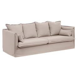 Canapé convertible "Odilon" 3 places beige