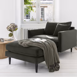 Ottoman Candice en velours gris