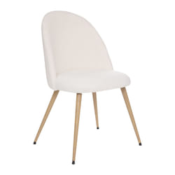 Chaise imitation hêtre bouclette Slano blanc