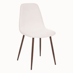 Chaise imitation noyer bouclette "Roka" blanc