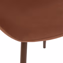 Chaise imitation noyer velours "Roka" terracotta