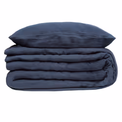 Parure double "Gaze" coton 260x240 bleu gris