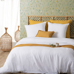 Parure double gaze de coton 240x220 blanc