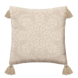 Coussin "Night" avec motifs brodés ivoire 40x40cm