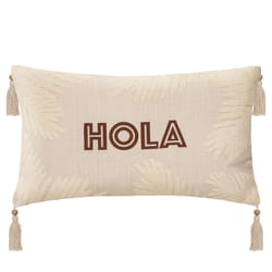 Coussin brodé "Alicante" ivoire 38x58cm