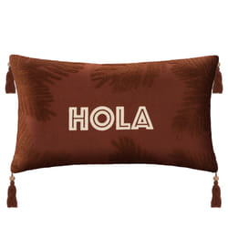 Coussin brodé "Alicante" cannelle 38x58cm