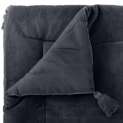 Edredon "Night" côtelé  gris foncé 70x180cm en velours