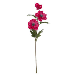 Fleur Artificielle  3 Anémones  69cm Rose Fuchsia