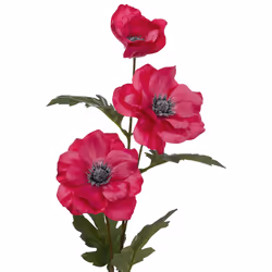 Fleur Artificielle  3 Anémones  69cm Rose Fuchsia