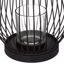 Photophore filaire noir en métal H23cm