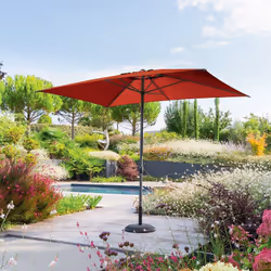 Profitez sereinement du soleil avec ce parasol rectangulaire 2x3 m Loompa coloris ambre de la marque Hespéride. Ouverture par ...