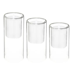 Coffret de 3 bougies LED double en verre