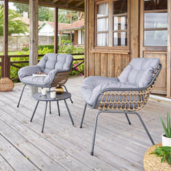 Salon de jardin duo Paopao graphite en acier traité en epoxy - Hespéride
