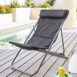 La chilienne Jubba coloris anthracite de la marque Hespéride vous invitera à une détente totale au soleil. Inclinable sur 4 p ...