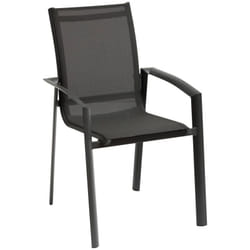 Hesperide - Fauteuil de jardin empilable Axant anthracite & graphite en aluminium traité époxy - Hespéride