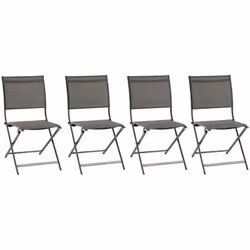 Description générale Découvrez le lot de 4 chaises de jardin pliantes 'Axant' en aluminium traité époxy, parfaites pour votre ...