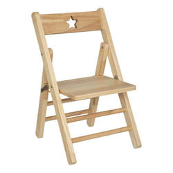 Chaise enfant pliante, beige en bois