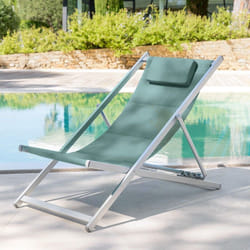 Hesperide - Chilienne de jardin Honolulu vert jade en aluminium satiné - Hespéride
