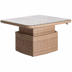 Description générale La table basse carrée relevable 'Mooréa' Savana est un meuble élégant et fonctionnel, conçu en aluminium ...