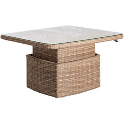 Hesperide - Table basse carrée relevable Mooréa savana en aluminium traité époxy et résine tressée - Hespéride
