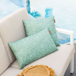 Coussin déco d extérieur Adiya vert jade 40x40cm en polyester - Hespéride