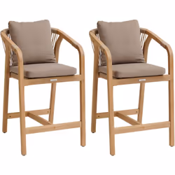 Aménagez un coin convivial sur votre terrasse avec le lot de 2 fauteuils de jardin hauts "PAPOUASIE" Hespéride. Une invitatio ...