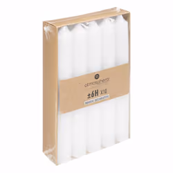 10 bougies baton blanches d2.1 x h16 cm